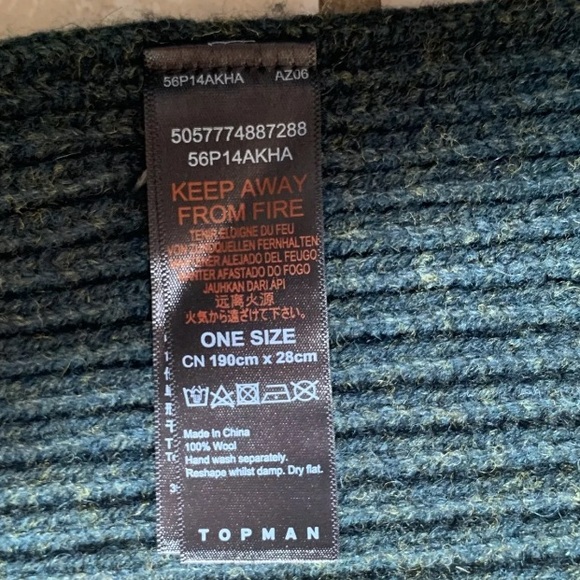 Topman Wool Scarf (Deep Green) - Picture 5 of 5